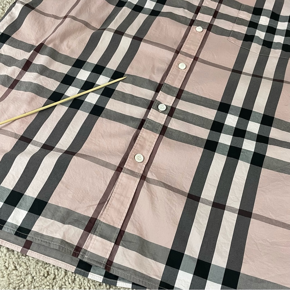 Burberry London Shirt Men’s 3XL Nova Check Pink Plaid Button Up Long Sleeve 1417 - Picture 8 of 12